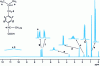 Figure 12 - 1H NMR spectrum: at 1er order for a-e signals, at 2nd order for aromatic H signals (chemical equivalence but no magnetic equivalence for f,  and for g, ). 10.6 ppm COOH. s solvent