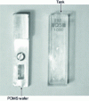 Figure 6 - PDMS wafer and stainless steel support adaptable to a spectroscopy tank developed by P. Fornier de Violet and M. Lamotte [55]