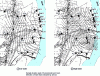 Figure 10 - Low- and high-water piezometric maps of the Île du Chambon alluvial plain [26]