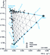 Figure 11 - Variations in 87Sr/86Sr ratios as a function of the inverse of strontium levels in the waters of the Île du Chambon alluvial plain and the Allier at low water. [26]