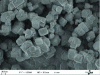 Figure 20 - Example of an image of insulating crystals (Prussian blue analog) acquired at 1 kV