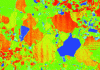 Figure 12 - 600 MHz acoustic image of a steel surface showing the granular structure of a nitrided steel (C-scan of 1,000 x 700 µm2), the contrast being linked to variations in mechanical properties.