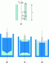 Figure 4 - Coaxial cylinder rheometer: a) principle; b) c) d) examples of real geometries