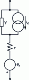 Figure 6 - Equivalent diagram (with noise) of the junction diode