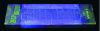 Figure 16 - Signing of a reference block type 2
after application of a fluorescent detection medium (photo credit:
SREM Technologies)