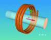 Figure 3 - Magnetic flux density B subjected to
a magnetic field H generated by a coil (photo credit: SREM Technologies).