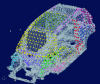 Figure 24 - Virtual SEA analysis of a complete body-in-white. SEA subsystems are automatically detected from the transfer function matrix obtained on a grid of around 1,200 observation and excitation points.