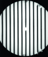 Figure 24 - Bangs given to the Fizeau interferometer by two flatness standards from the Institut d'Optique. Defects in flatness, of the order of a hundredth of an inter-fringe, can only be detected by a detailed analysis of the fringe network.