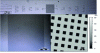 Figure 1 - P900H60 grating observed by microscopy: (top) global view of the etched grating with its marking arrows (optical microscopy), (bottom left) view of the grating (optical microscopy), (bottom right) AFM image of the grating.