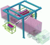 Figure 8 - Industrial version of the EURITRACK neutron inspection system with two neutron generators, 32 detectors above the container and 10 detectors near each generator.