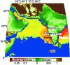 Figure 5 - Average aerosol optical thickness in March 1999, based on observations by the Meteosat 5 geostationary satellite during the INDOEX international campaign.