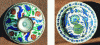 Figure 4 - Examples of ceramic glazes (Iznik production, 17th century) showing the wide range of colors obtained by pigments (red, black lines) or chromophores dissolved in the glaze (blue, green).