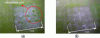 Figure 6 - In-core observation of the condition of the composite part using the high-pressure abrasive waterjet machining technique for a machined depth of 3 mm with (a) oven-processed plate and (b) autoclave-processed plate.