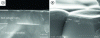 Figure 11 - SEM micrographs of cross-sections of thin films of CeO2 deposited by ALD on (a) epitaxial on single-crystal YSZ (1 0 0) and (b) on polycrystalline YSZ [37]