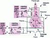 Figure 33 - Example of a PEALD reactor scheme with ion assistance by RF polarization (after H.B. Profijt et al, J. Vac. Sci. Technol. A 31, 01A106 (2013) [32] with permission from the American Vacuum Society). Power supply, Matching network, Plasma gas, Precursor, Reactor, Pump, Substrate stage, Dielectric tube