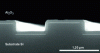 Figure 7 - Deposition of 100 nm Al2O3 films deposited at 85 °C by ALD (source: CEA-LETI), conforming to the topography of the substrate (crenellated silicon).