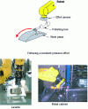 Figure 25 - Polishing with contour tracking and constant pressure force [photo credit Fanuc Robotics].