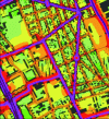 Figure 7 - Example of noise mapping on a site (source: Bruitparif)
