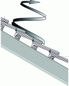 Figure 28 - Effect of wind on tiles fixed with hooks or purlins