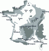 Figure 24 - Wind/rain concomitance zones (clay canal tiles)