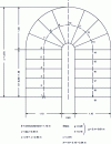 Figure 13 - Semicircular staircase set in a semicircular cage with radiating steps (variants with large daylight) (© ETI)
