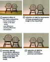 Figure 11 - Visual study of the apparent offset of two chairs according to the main pictorial cues