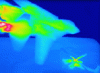 Figure 48 - IR image of an F14 Tomcat over a helicopter