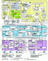 Figure 2 - Release 8 UMTS and EPS system architecture (direct tunnel option, HSPA flat architecture + EPS roaming architecture, WiMax Mobile and UMA/GAN access networks not shown) (sources: [TS 23.002-R8] [TS 23.203-R8] [TS 32.240-R8] [3GPP-R8])