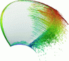 Figure 31 - Direct-resolution flow calculation (DNS) for a propeller blade (source: Antoine Ducoin, École centrale de Nantes)