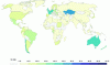 Figure 11 - Consolidated data to build an overall vision: for example, the UN's ODD 14.5.1 indicator on the surface area of marine protected areas as a proportion of total surface area (source: Our World in Data).