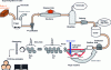 Figure 3 - Simplified diagram of a production circuit for printing/writing paper from recycled fibers (with a deinking and bleaching stage).